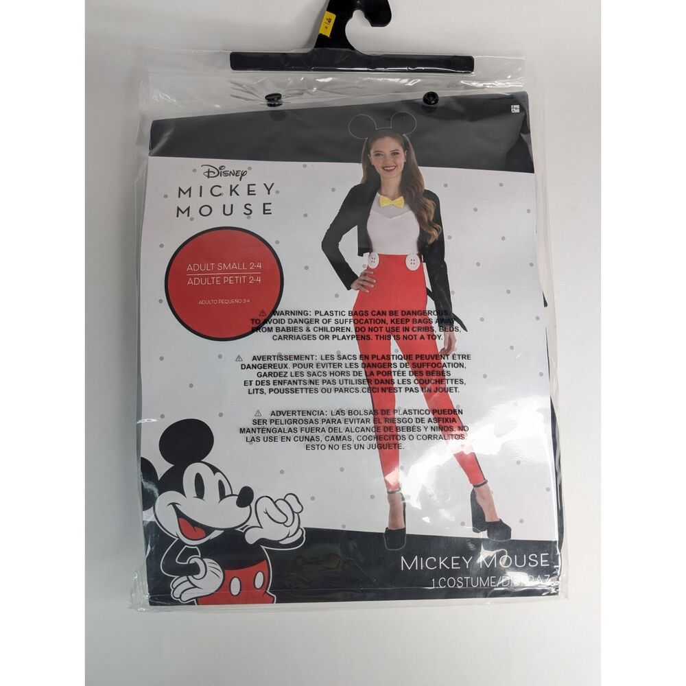New Walt Disney Mickey Mouse Womens Classy Sexy Halloween Costume Size Small 2-4